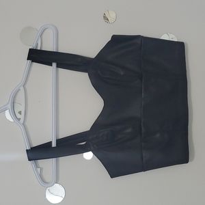 Faux Leather Cropped Tank